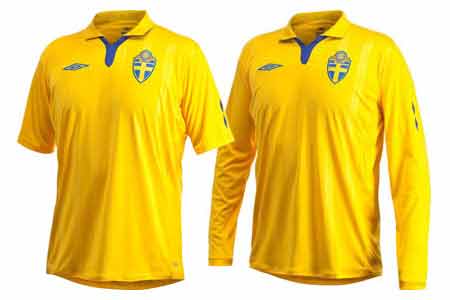 Camisetas de casa para la selección sueca 2009 - 10