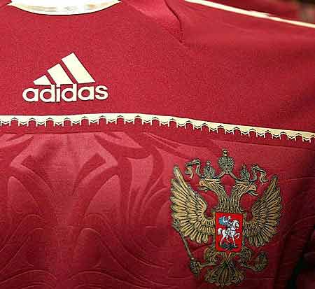Camisa de casa de Rusia para la temporada 2010 - 2012