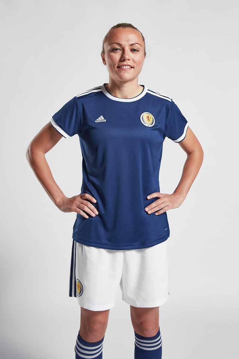 Scottish Women 's football team Home and Abroad shirts for the 2019 World Cup