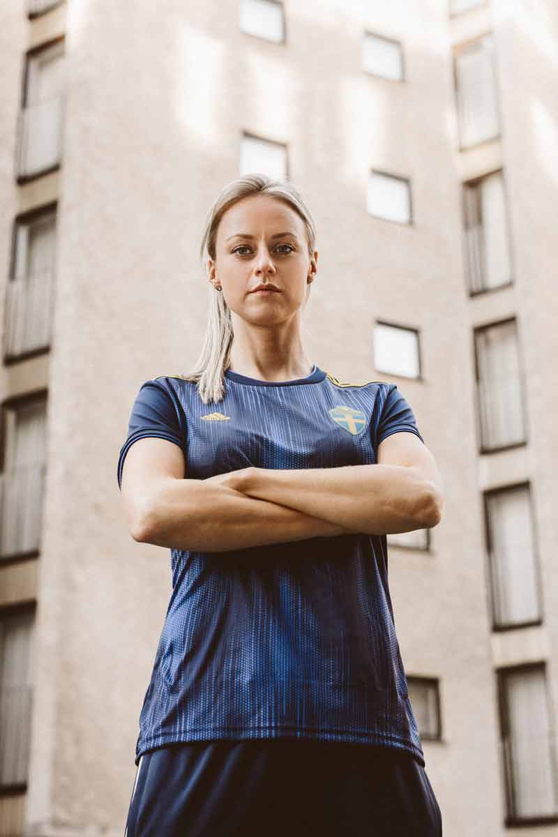 Camiseta de salida de la Copa del mundo 2019 de la selección nacional sueca de fútbol femenino