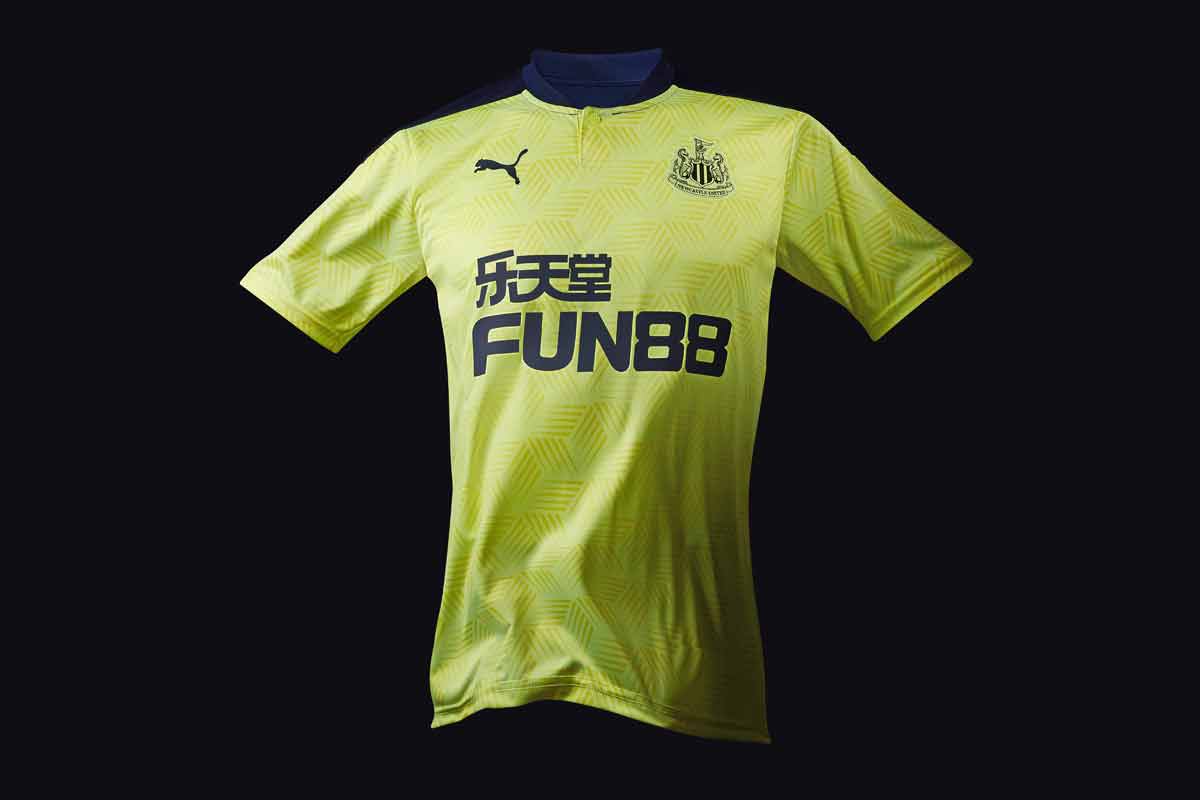 Newcastle United 2020 - 21 away and second Away shirts