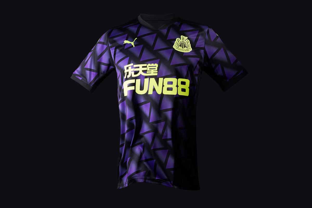 Newcastle United 2020 - 21 away and second Away shirts