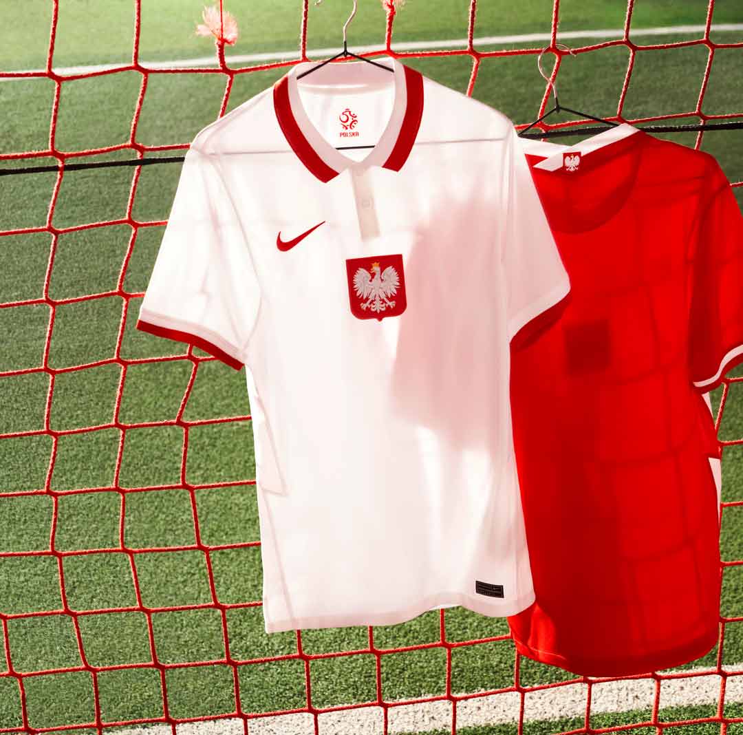 Camisas de casa y de campo para Polonia 2020 - 21