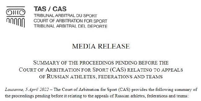 Official: Russian Football Association withdraws the appeal to the 2022 World Cup