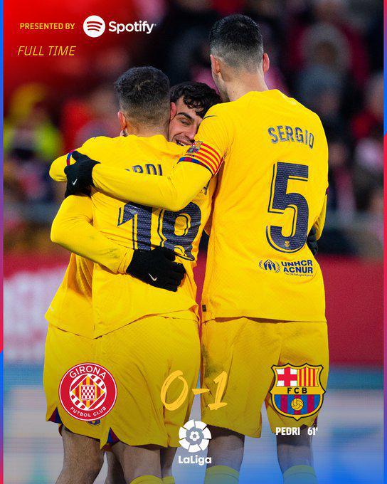Liga - pedri gana por gol a Dembélé y se retira lesionado del Barcelona 1 - 0 Girona
